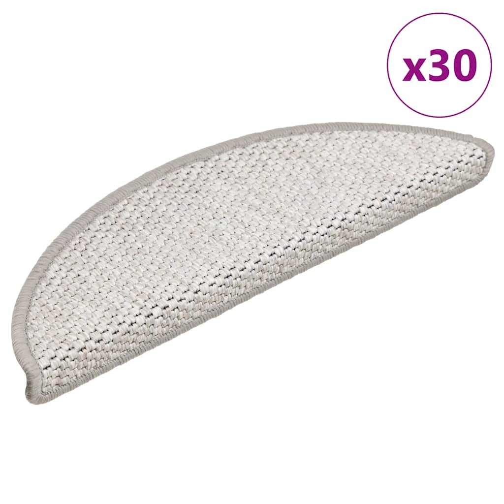 Trapmatten zelfklevend Sisal-Look 30 st 56x17x3 cm Platina