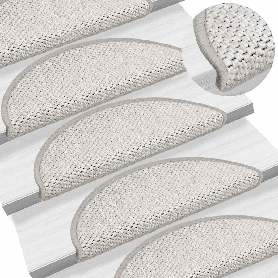 Trapmatten zelfklevend Sisal-Look 30 st 56x17x3 cm Platina