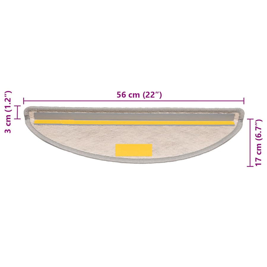 Trapmatten zelfklevend Sisal-Look 30 st 56x17x3 cm Platina