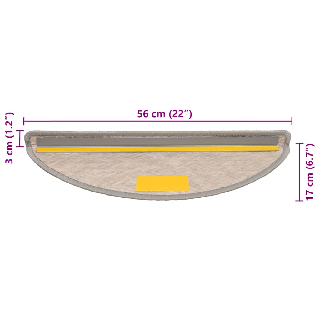 Trapmatten zelfklevend 30 st sisal-look 56x17x3cm zilverkleurig