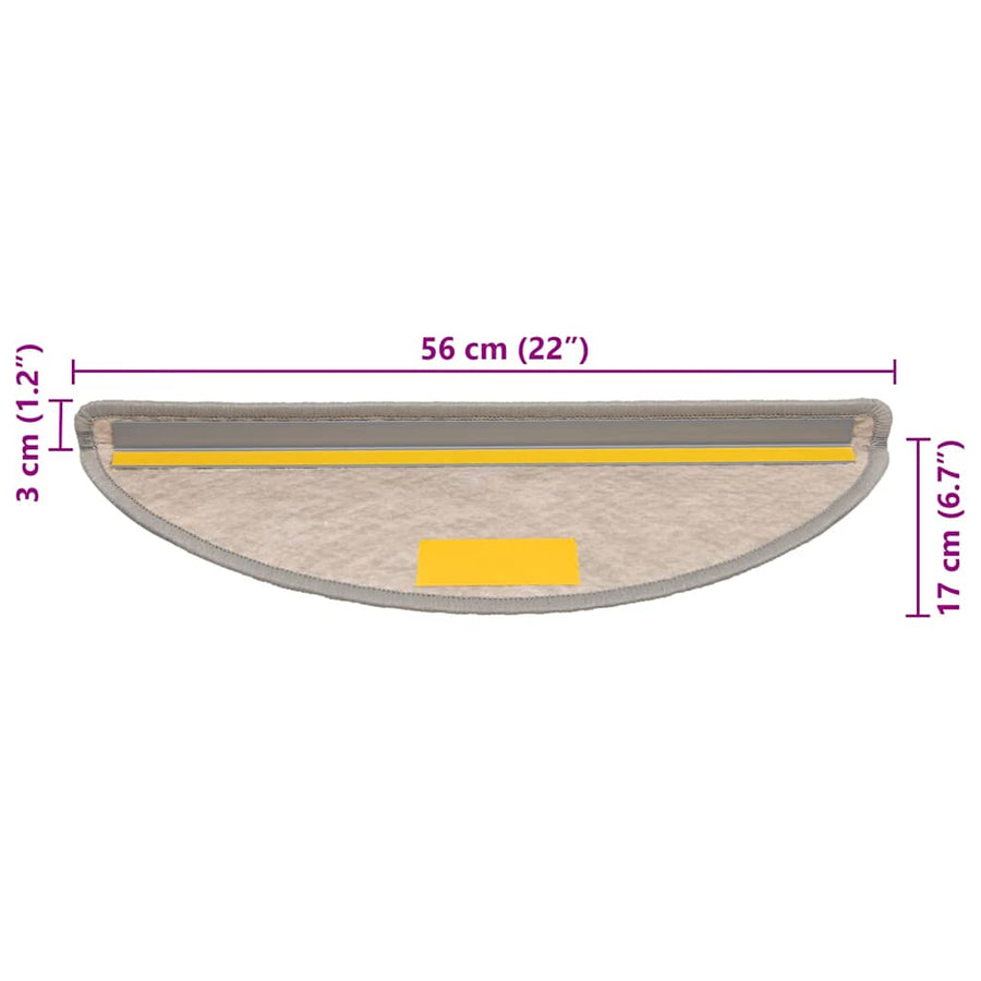 Trapmatten zelfklevend 30 st sisal-look 56x17x3cm zilverkleurig