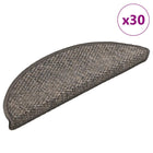 Self-adhesive Stair Mats Sisal-Look 30 pcs 56x17x3 cm grey-beige