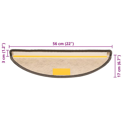 Trapmatten zelfklevend Sisal-Look 30 st 56x17x3 cm bruin beige