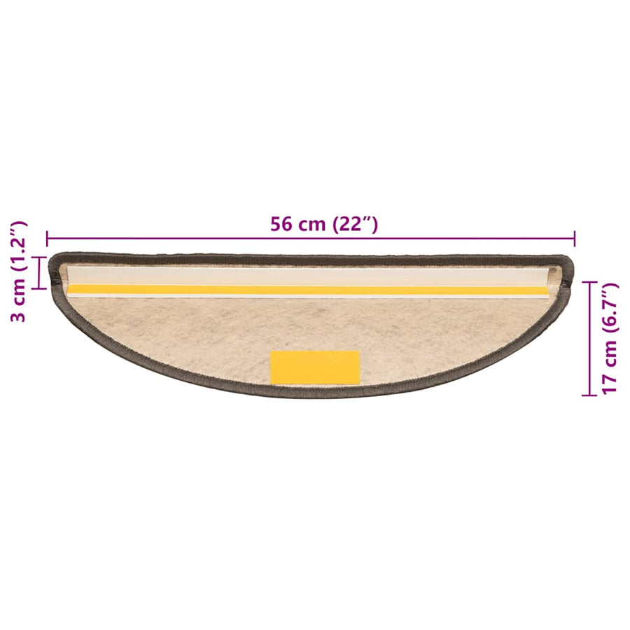 Trapmatten zelfklevend Sisal-Look 30 st 56x17x3 cm bruin beige