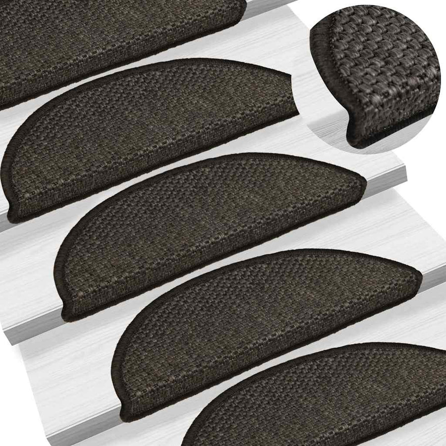 Trapmatten zelfklevend Sisal-Look 30 st 56x17x3 cm antraciet