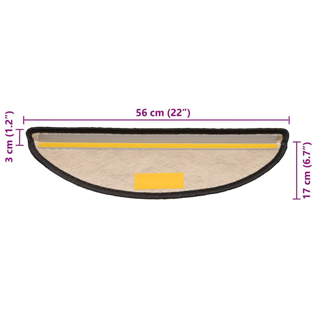 Trapmatten zelfklevend Sisal-Look 30 st 56x17x3 cm antraciet