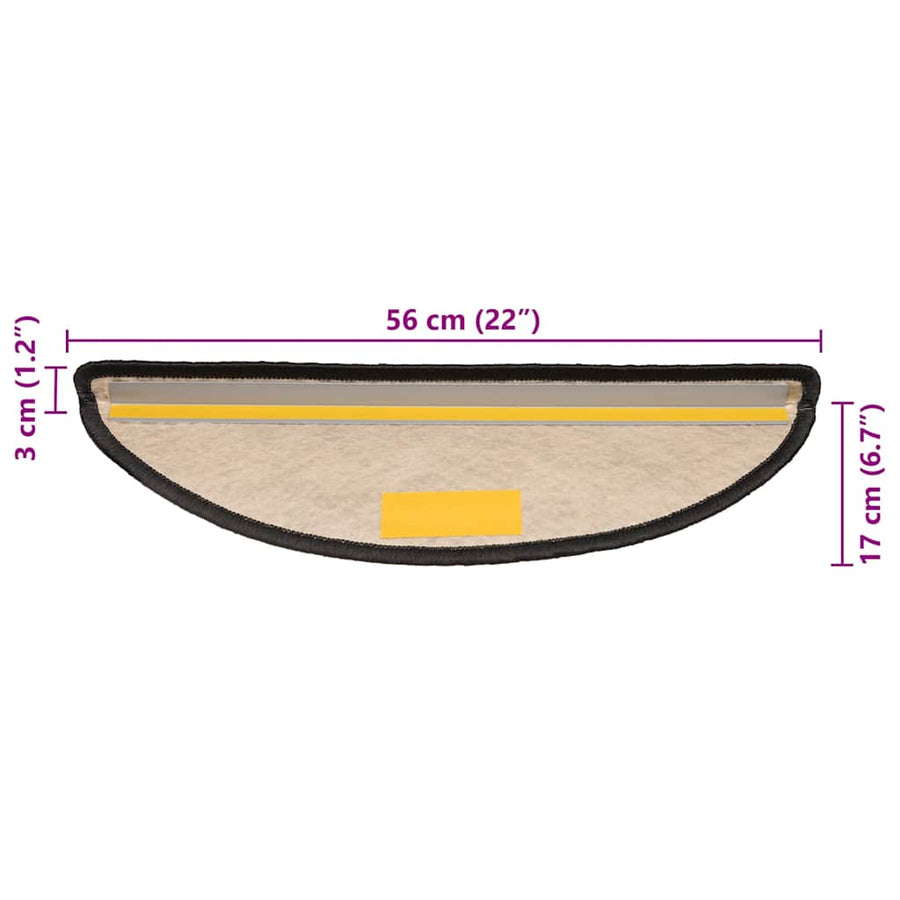 Trapmatten zelfklevend Sisal-Look 30 st 56x17x3 cm antraciet