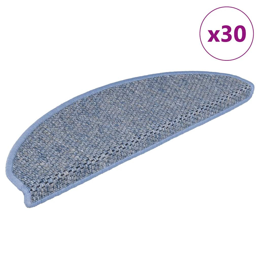 Trapmatten zelfklevend Sisal-Look 30 st 56x17x3 cm blauw