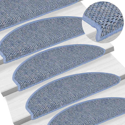 Trapmatten zelfklevend Sisal-Look 30 st 56x17x3 cm blauw