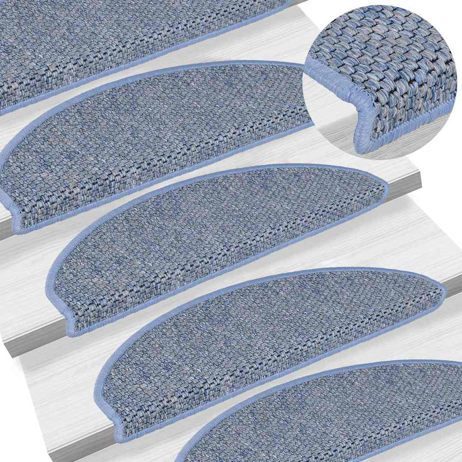Trapmatten zelfklevend Sisal-Look 30 st 56x17x3 cm blauw