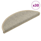 Self-adhesive Stair Mats Sisal-Look 30 pcs 56x17x3 cm light green