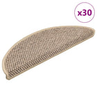 Stair mats self-adhesive Sisal-Look 30 pcs 56x17x3 cm dark beige