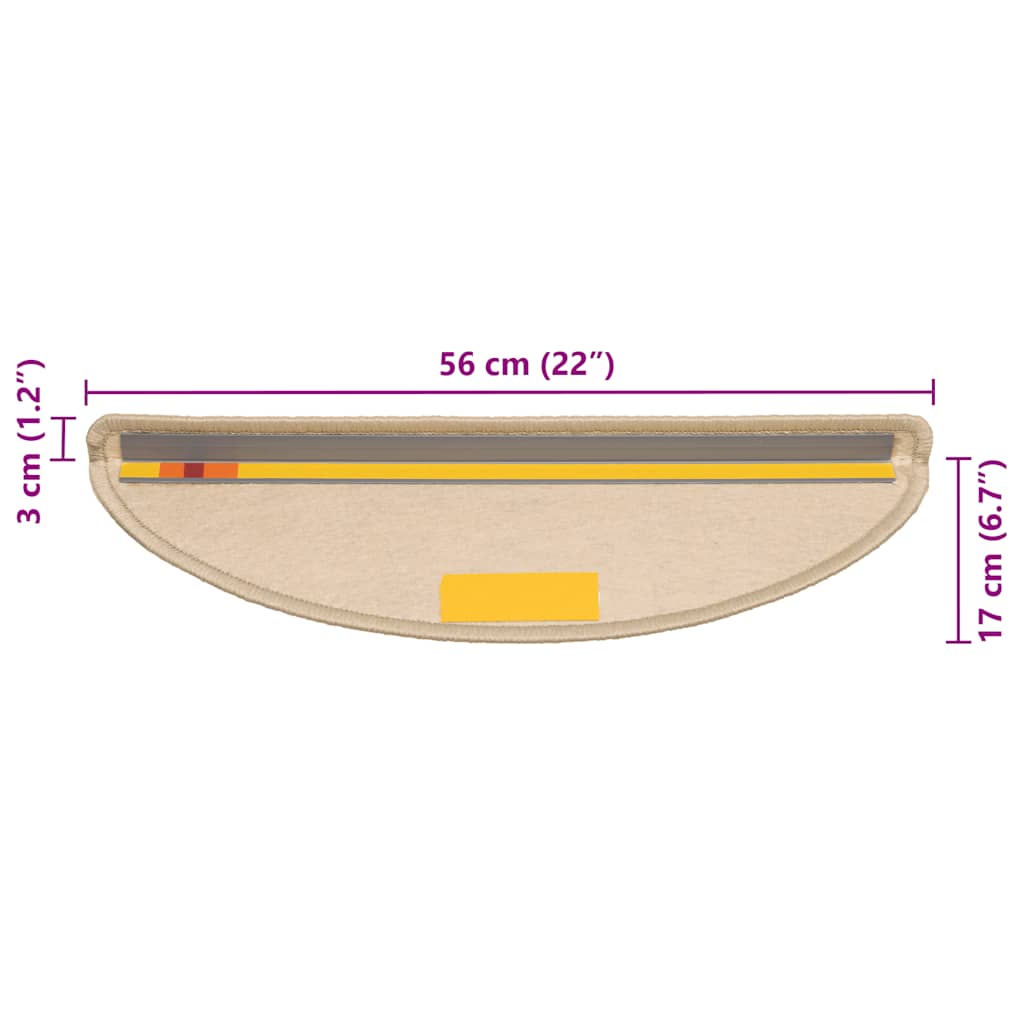 Trapmatten zelfklevend Sisal-Look 30 st 56x17x3 cm donkerbeige