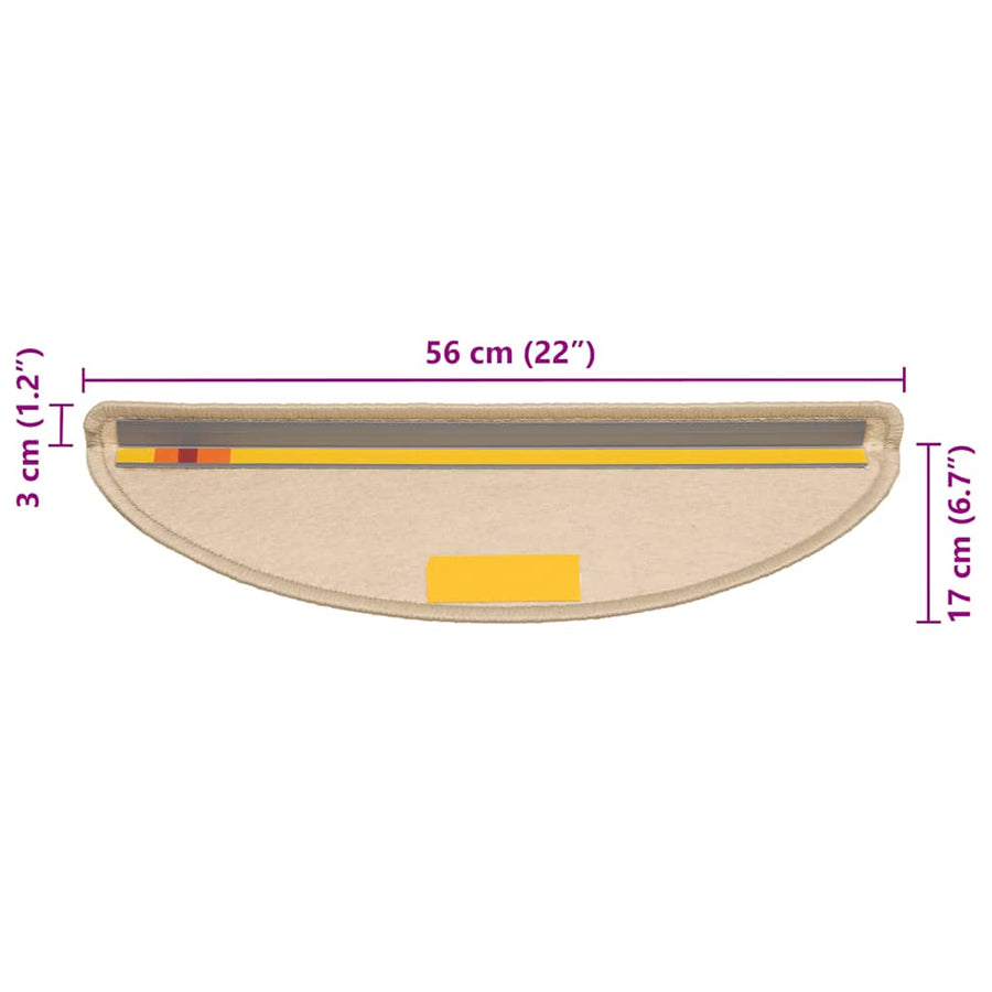 Trapmatten zelfklevend Sisal-Look 30 st 56x17x3 cm donkerbeige