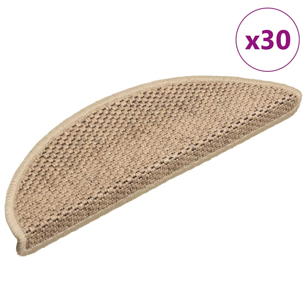 Trapmatten zelfklevend Sisal-Look 30 st 56x17x3 cm zand