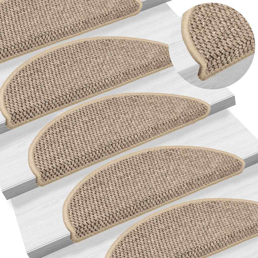 Trapmatten zelfklevend Sisal-Look 30 st 56x17x3 cm zand