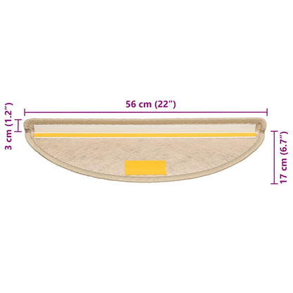 Trapmatten zelfklevend Sisal-Look 30 st 56x17x3 cm zand