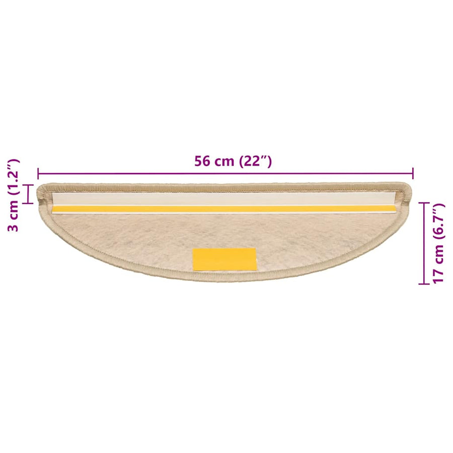 Trapmatten zelfklevend Sisal-Look 30 st 56x17x3 cm zand
