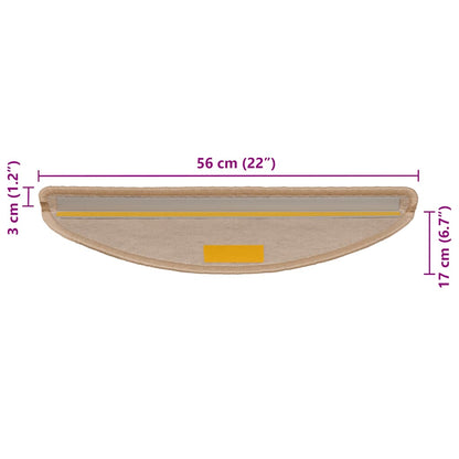 Trapmatten zelfklevend Sisal-Look 30 st 56x17x3 cm lichtbeige