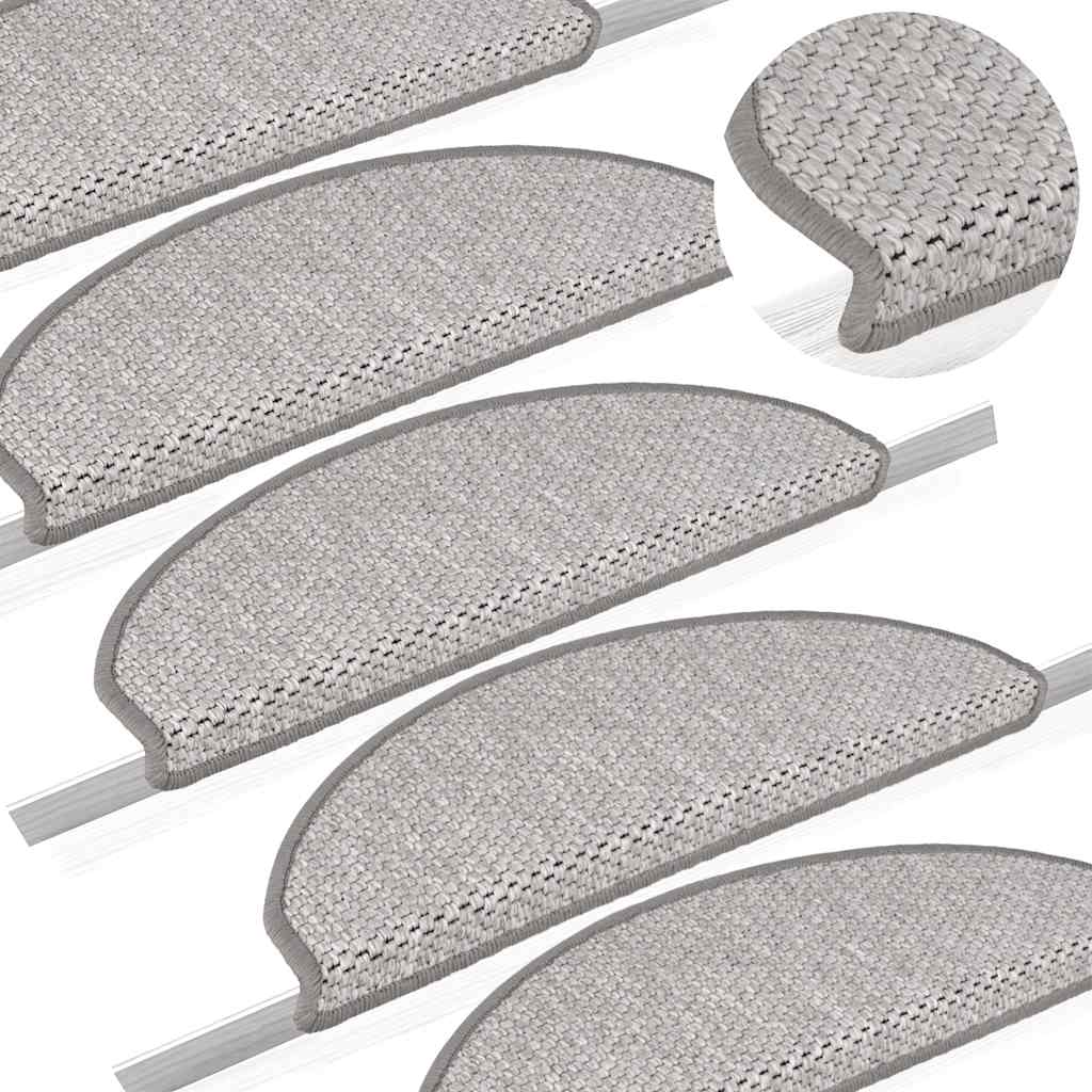 Trapmatten zelfklevend Sisal-Look 30 st 65x21x4 cm Platina