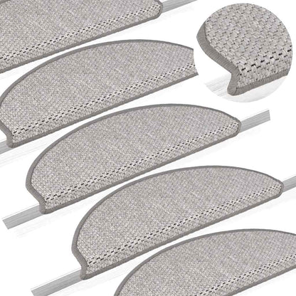 Trapmatten zelfklevend Sisal-Look 30 st 65x21x4 cm Platina