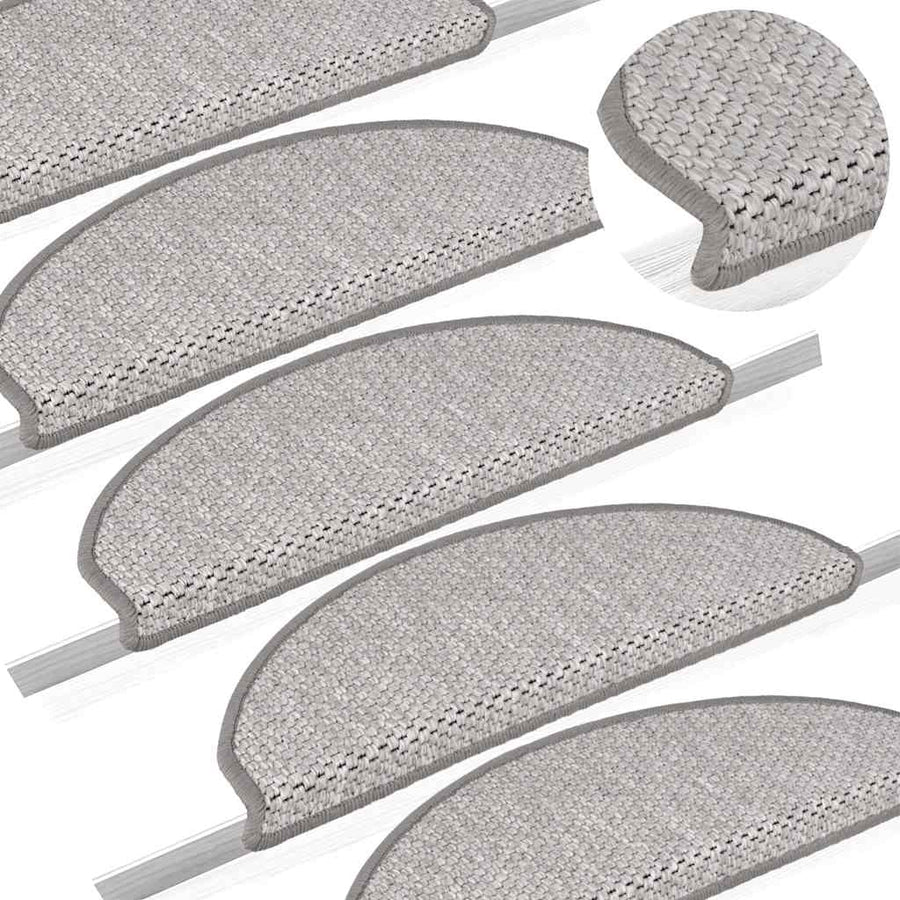 Trapmatten zelfklevend Sisal-Look 30 st 65x21x4 cm Platina