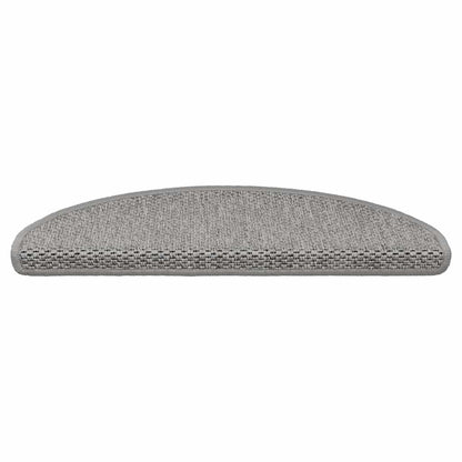 Trapmatten zelfklevend Sisal-Look 30 st 65x21x4cm zilverkleurig