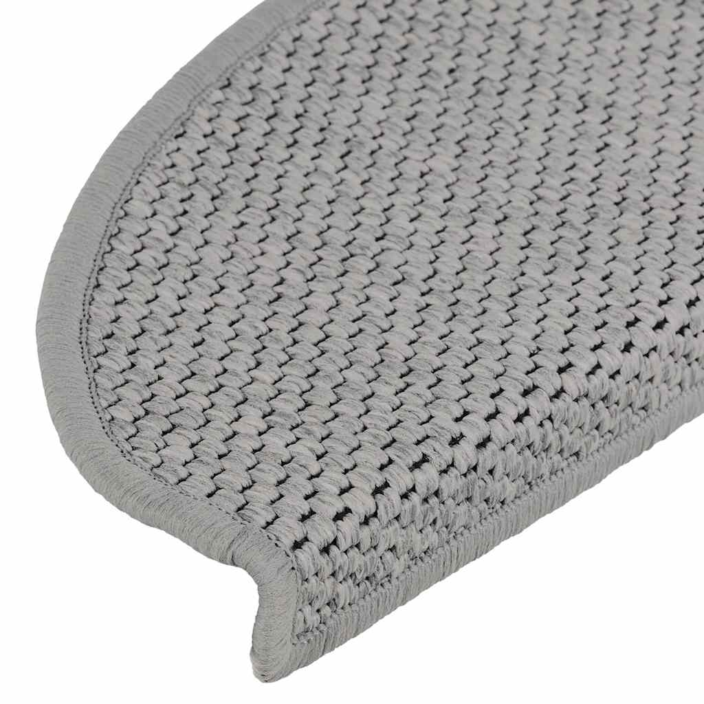 Trapmatten zelfklevend Sisal-Look 30 st 65x21x4cm zilverkleurig