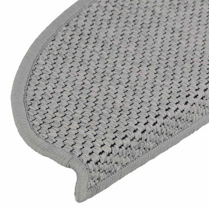 Trapmatten zelfklevend Sisal-Look 30 st 65x21x4cm zilverkleurig