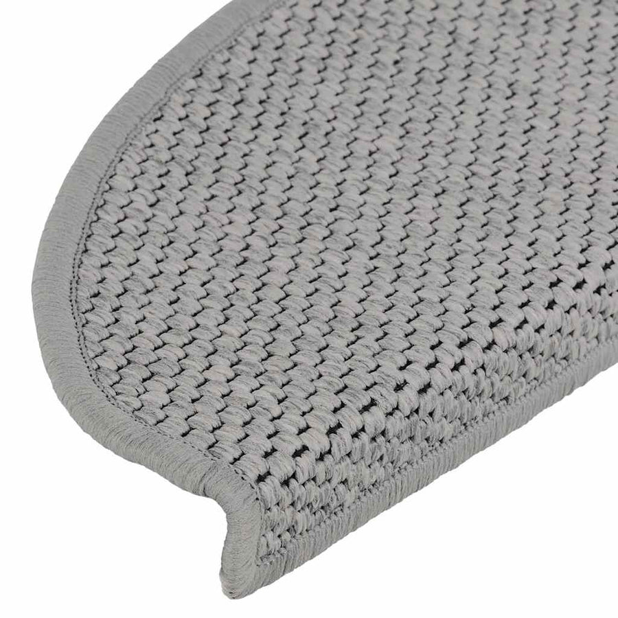 Trapmatten zelfklevend Sisal-Look 30 st 65x21x4cm zilverkleurig