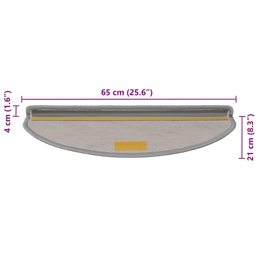 Trapmatten zelfklevend Sisal-Look 30 st 65x21x4cm zilverkleurig