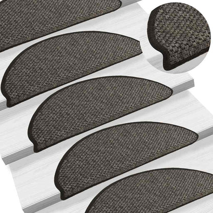 Trapmatten zelfklevend Sisal-Look 30 st 65x21x4 cm antraciet