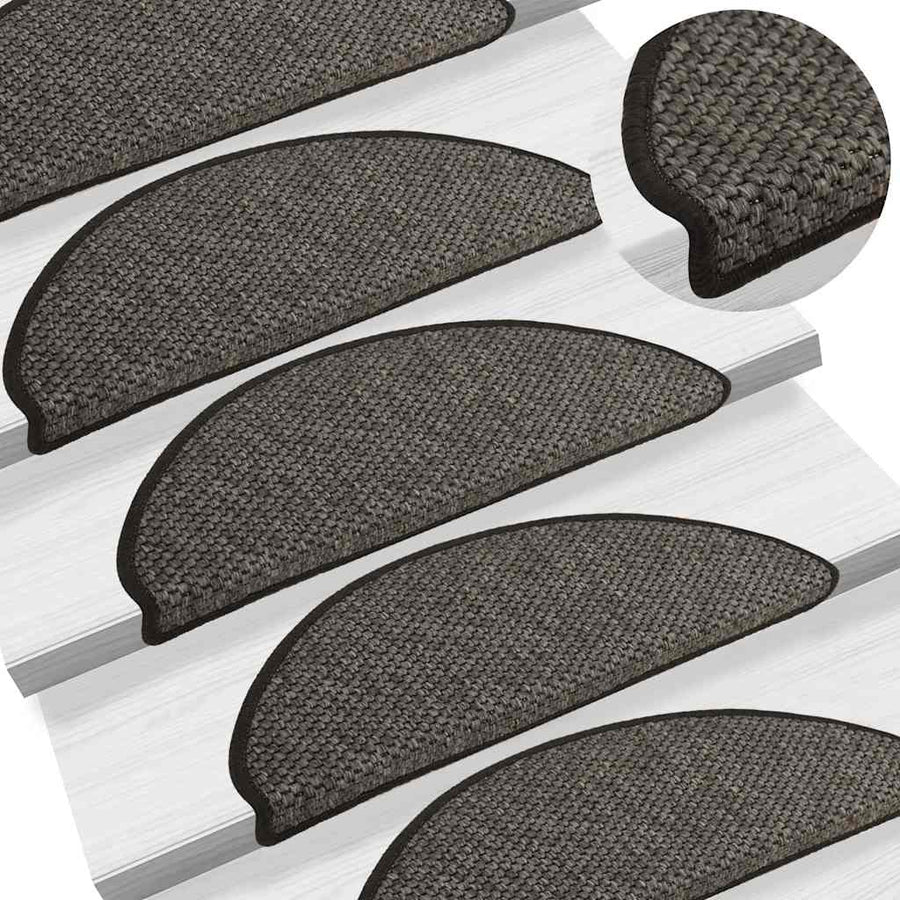 Trapmatten zelfklevend Sisal-Look 30 st 65x21x4 cm antraciet