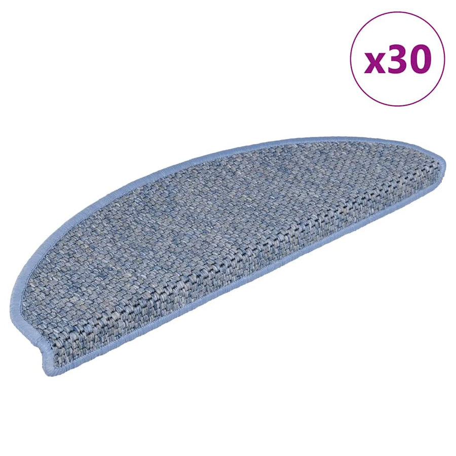Trapmatten zelfklevend Sisal-Look 30 st 65x21x4 cm blauw
