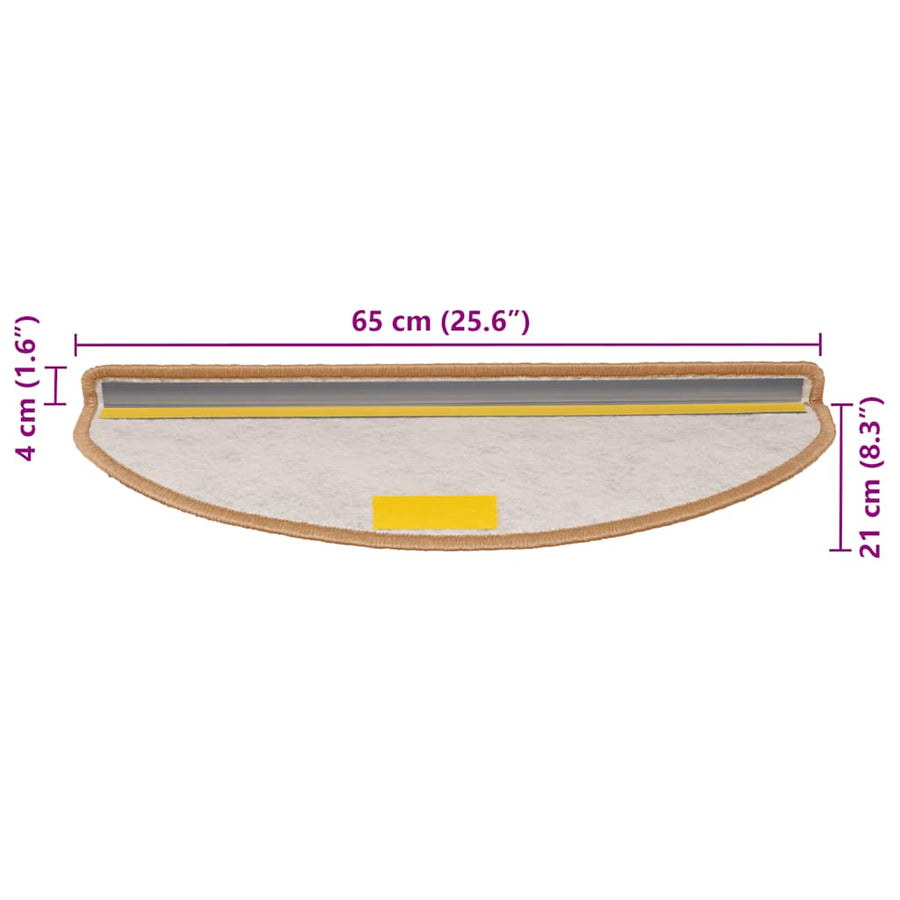 Trapmatten zelfklevend Sisal-Look 30 st 65x21x4 cm Sisal