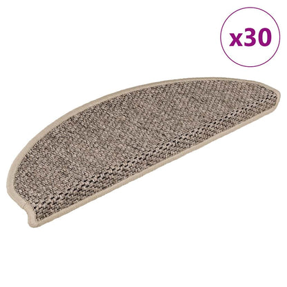 Trapmatten zelfklevend Sisal-Look 30 st 65x21x4 cm donkerbeige