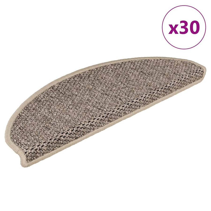 Trapmatten zelfklevend Sisal-Look 30 st 65x21x4 cm donkerbeige