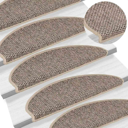 Trapmatten zelfklevend Sisal-Look 30 st 65x21x4 cm donkerbeige