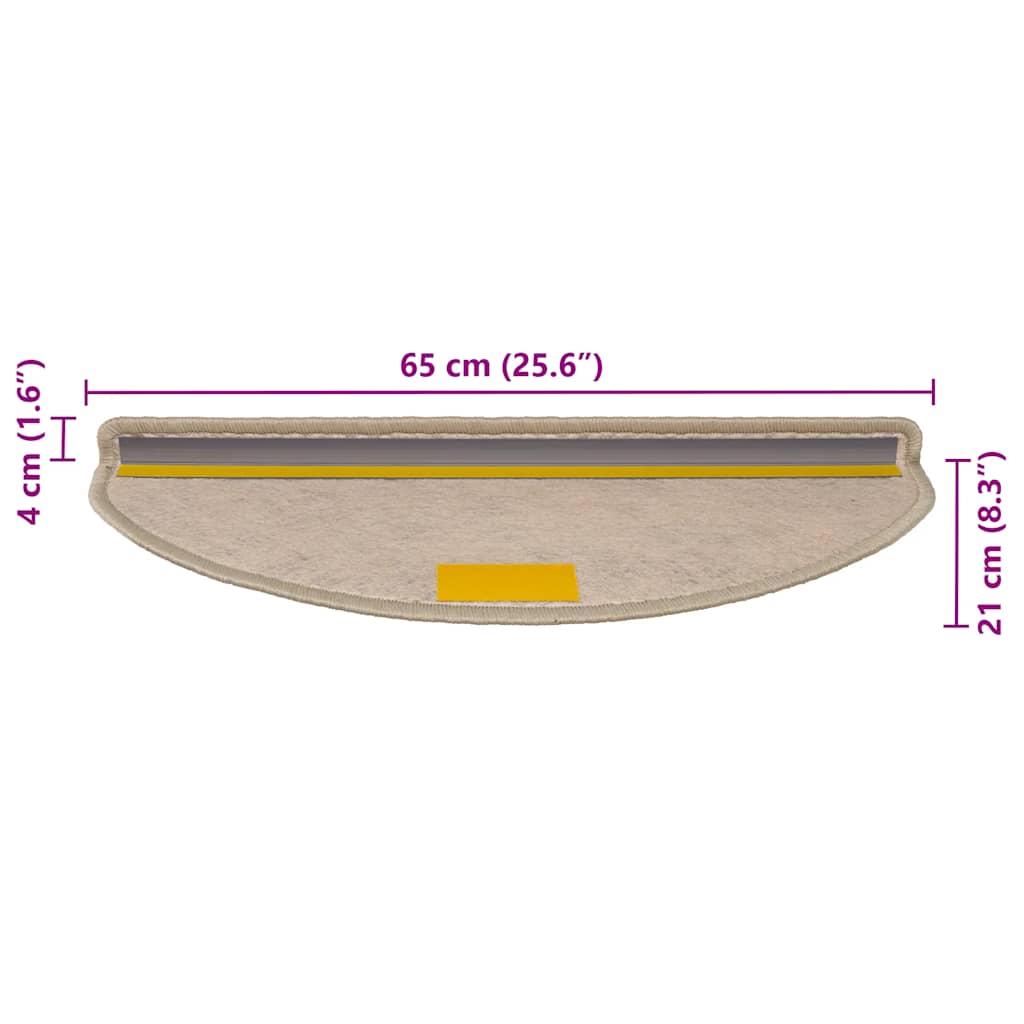 Trapmatten zelfklevend Sisal-Look 30 st 65x21x4 cm donkerbeige