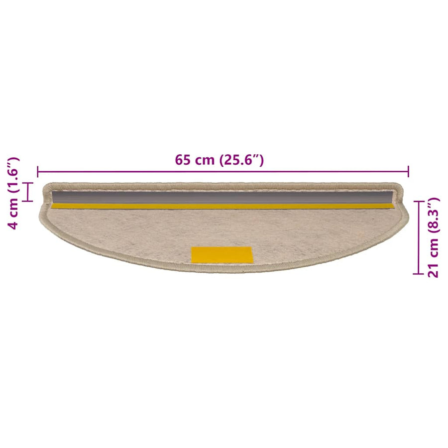 Trapmatten zelfklevend Sisal-Look 30 st 65x21x4 cm donkerbeige