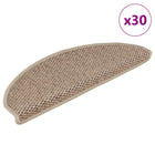 Stair mats self-adhesive Sisal-Look 30 pcs 65x21x4 cm sand