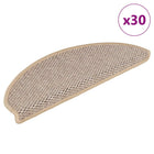 Sisal-Look Self-Adhesive Stair Mats 30 pcs 65x21x4 cm Light Beige