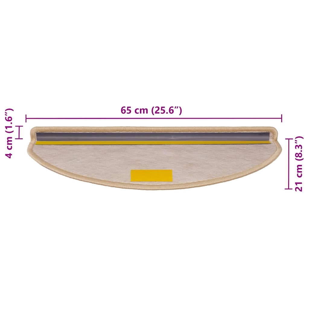 Trapmatten Sisal-Look zelfklevend 30 st 65x21x4 cm lichtbeige