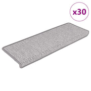 Trapmatten zelfklevend Sisal-Look 30 st platina 65x21x4 cm