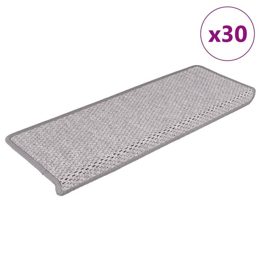 Trapmatten zelfklevend Sisal-Look 30 st 65x21x4 cm Platina