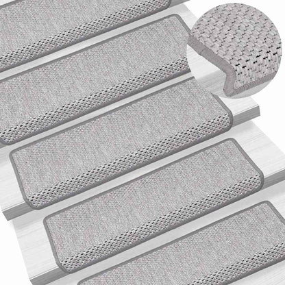 Trapmatten zelfklevend Sisal-Look 30 st 65x21x4 cm Platina