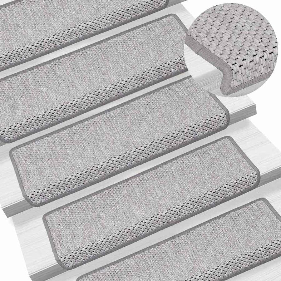 Trapmatten zelfklevend Sisal-Look 30 st 65x21x4 cm Platina