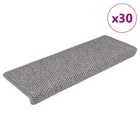 Trapmatten zelfklevend sisal-look 30 st 65x21x4cm zilver
