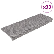 Trapmatten zelfklevend sisal-look 30 st 65x21x4cm zilver