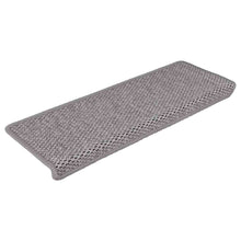 Trapmatten zelfklevend Sisal-Look 30 st 65x21x4cm zilverkleurig